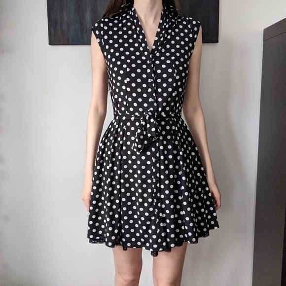 Guess Black and White Polka Dot Dress - Picture 2 of 5
